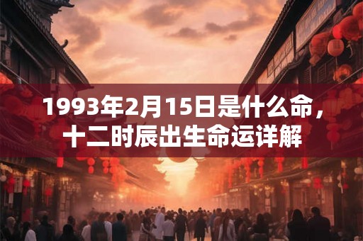 1993年2月15日是什么命，十二时辰出生命运详解