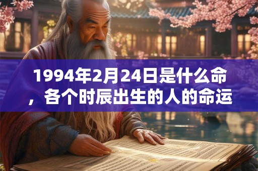 1994年2月24日是什么命，各个时辰出生的人的命运