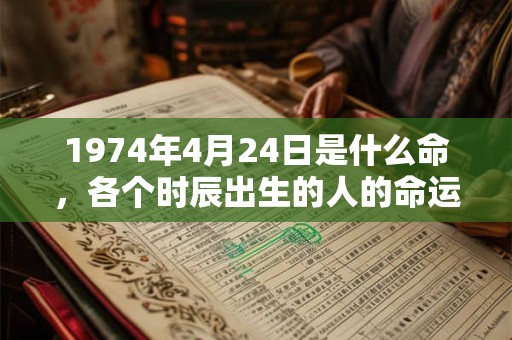 1974年4月24日是什么命，各个时辰出生的人的命运