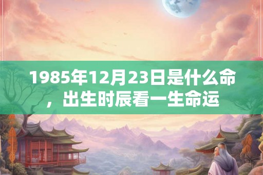 1985年12月23日是什么命，出生时辰看一生命运