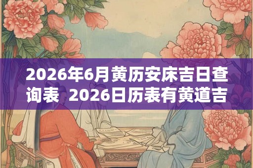 2026年6月黄历安床吉日查询表 2026日历表有黄道吉日 2026年6月黄历安床吉日查询表 2026日历表有黄道吉日