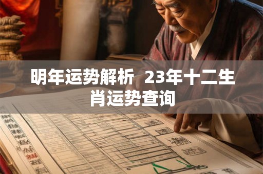 明年运势解析  23年十二生肖运势查询