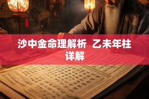沙中金命理解析 乙未年柱详解 沙中金命理解析 乙未年柱详解