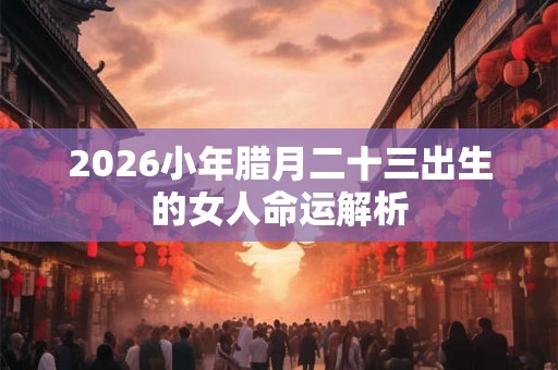 2026小年腊月二十三出生的女人命运解析