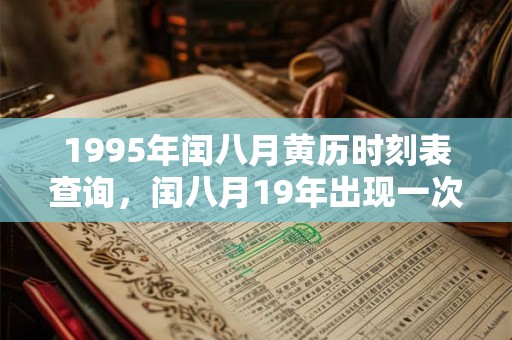 1995年闰八月黄历时刻表查询,闰八月19年出现一次? 1995年闰八月黄历时刻表查询,闰八月19年出现一次?