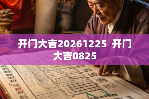 开门大吉20261225  开门大吉0825