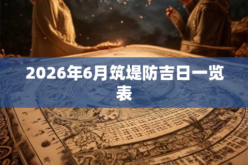 2026年6月筑堤防吉日一览表 2026年6月筑堤防吉日一览表