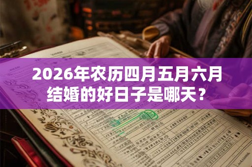 2026年农历四月五月六月结婚的好日子是哪天？