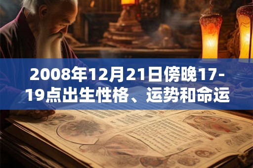 2008年12月21日傍晚17-19点出生性格、运势和命运