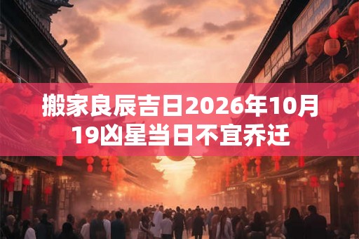 搬家良辰吉日2026年10月19凶星当日不宜乔迁