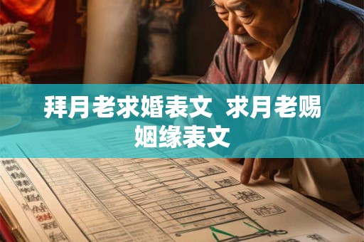 拜月老求婚表文  求月老赐姻缘表文