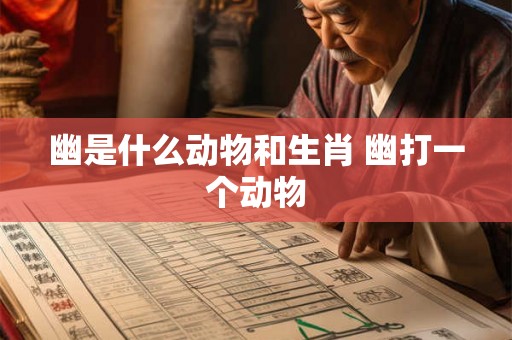 幽是什么动物和生肖 幽打一个动物