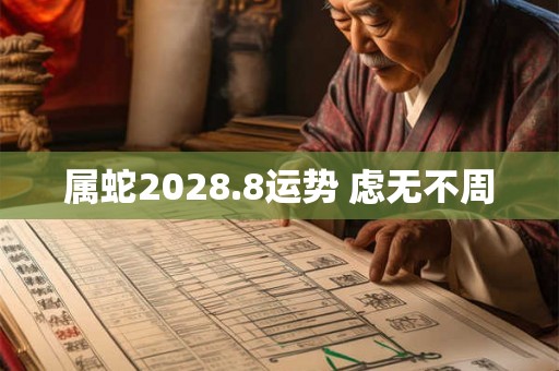 属蛇2028.8运势 虑无不周