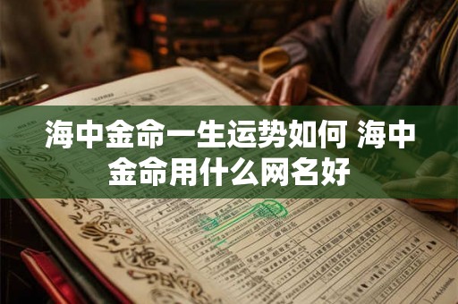 海中金命一生运势如何 海中金命用什么网名好