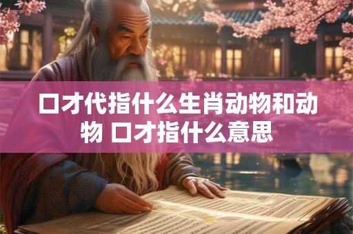 口才代指什么生肖动物和动物 口才指什么意思 口才代指什么生肖动物和动物 口才指什么意思