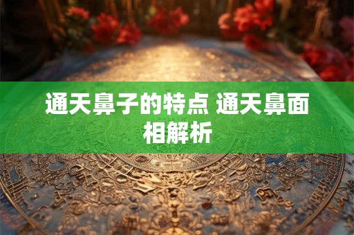 通天鼻子的特点 通天鼻面相解析