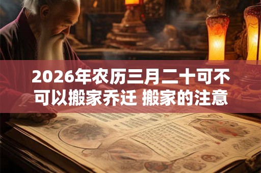 2026年农历三月二十可不可以搬家乔迁 搬家的注意事项
