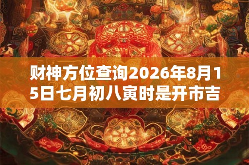 财神方位查询2026年8月15日七月初八寅时是开市吉时