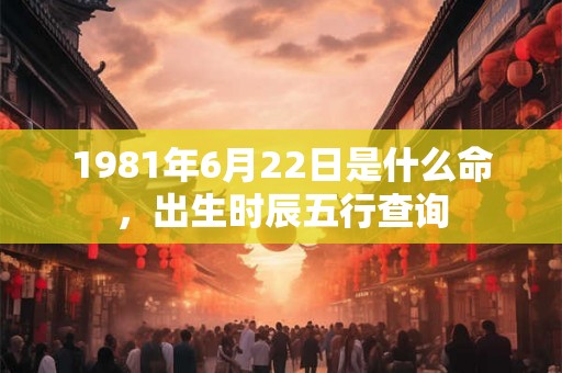 1981年6月22日是什么命，出生时辰五行查询