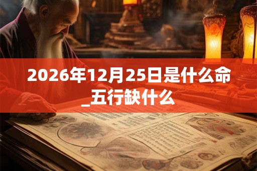 2026年12月25日是什么命_五行缺什么