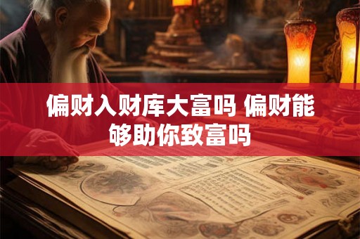 偏财入财库大富吗 偏财能够助你致富吗