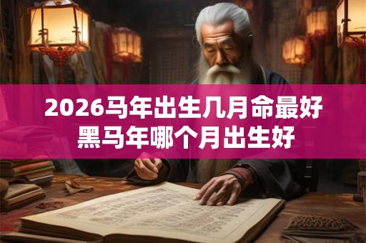2026马年出生几月命最好 黑马年哪个月出生好 2026马年出生几月命最好 黑马年哪个月出生好