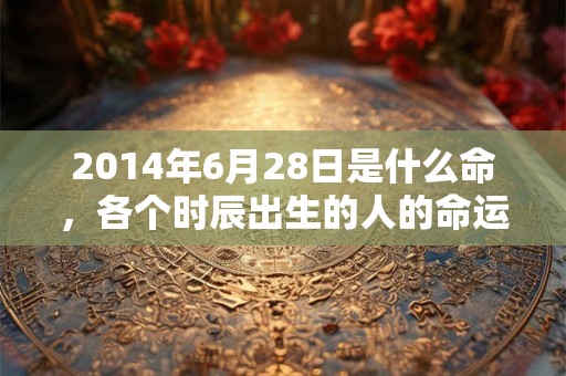 2014年6月28日是什么命，各个时辰出生的人的命运