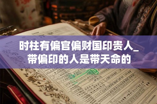 时柱有偏官偏财国印贵人_带偏印的人是带天命的