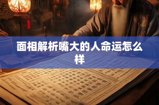 面相解析嘴大的人命运怎么样