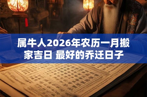属牛人2026年农历一月搬家吉日 最好的乔迁日子