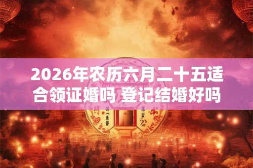 2026年农历六月二十五适合领证婚吗 登记结婚好吗