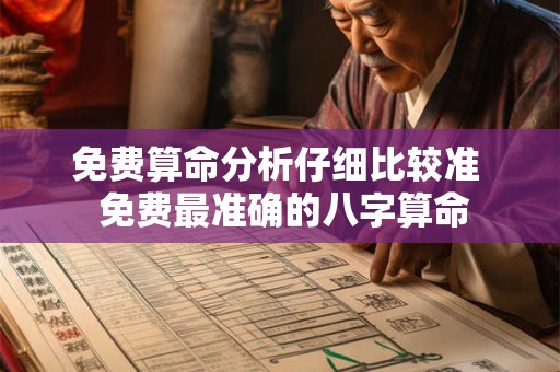 免费算命分析仔细比较准  免费最准确的八字算命
