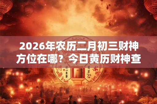 2026年农历二月初三财神方位在哪？今日黄历财神查询