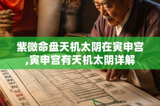 紫微命盘天机太阴在寅申宫,寅申宫有天机太阴详解