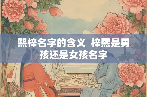 熙梓名字的含义  梓熙是男孩还是女孩名字