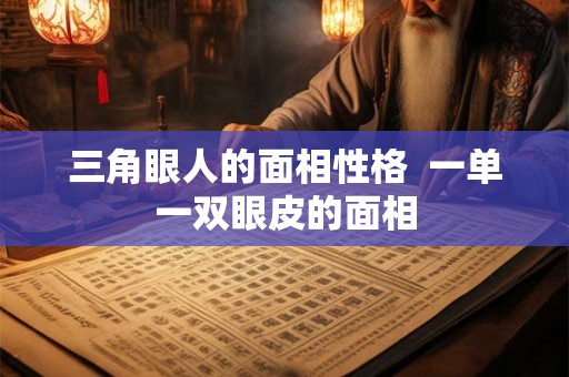 三角眼人的面相性格  一单一双眼皮的面相