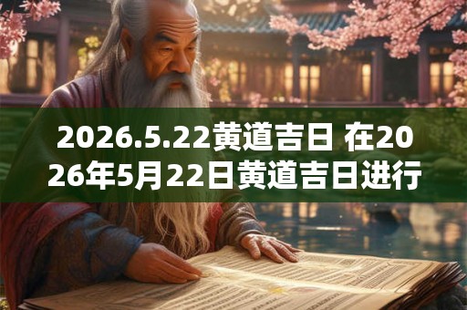 2026.5.22黄道吉日 在2026年5月22日黄道吉日进行哪些吉祥活动