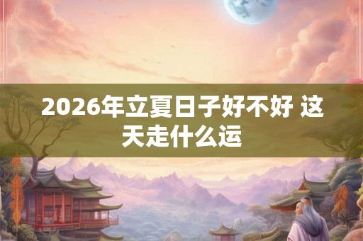 2026年立夏日子好不好 这天走什么运