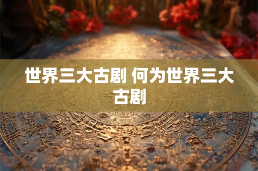 世界三大古剧 何为世界三大古剧 世界三大古剧 何为世界三大古剧