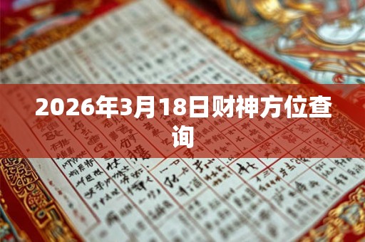2026年3月18日财神方位查询