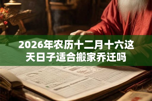 2026年农历十二月十六这天日子适合搬家乔迁吗 2026年农历十二月十六这天日子适合搬家乔迁吗