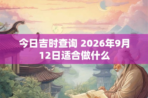 今日吉时查询 2026年9月12日适合做什么