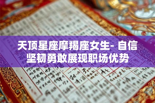天顶星座摩羯座女生- 自信坚韧勇敢展现职场优势