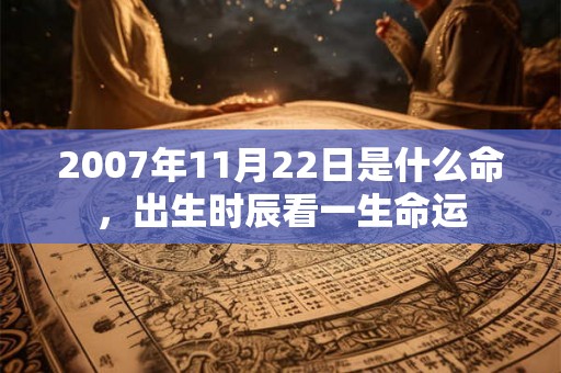 2007年11月22日是什么命，出生时辰看一生命运