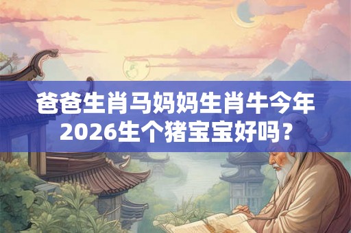 爸爸生肖马妈妈生肖牛今年2026生个猪宝宝好吗？