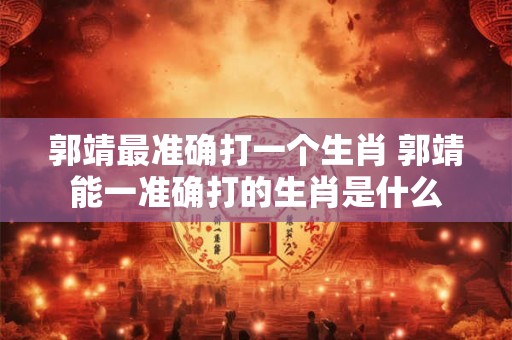 郭靖最准确打一个生肖 郭靖能一准确打的生肖是什么