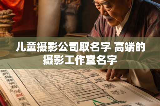 儿童摄影公司取名字 高端的摄影工作室名字