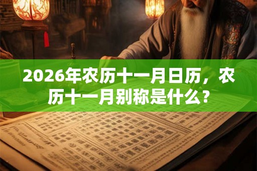 2026年农历十一月日历，农历十一月别称是什么？