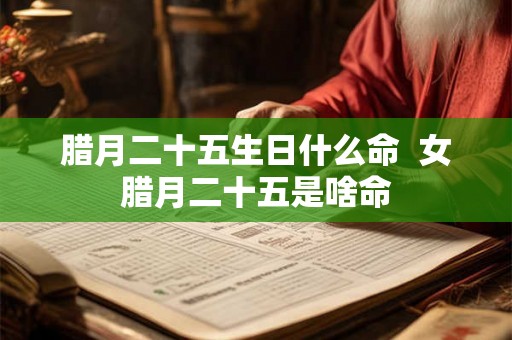 腊月二十五生日什么命  女腊月二十五是啥命