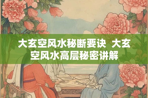 大玄空风水秘断要诀  大玄空风水高层秘密讲解